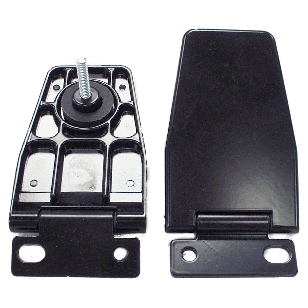 5013723AB – CROWN AUTO Rear Window Hinge, OEM Replacement Painted Black Steel Single